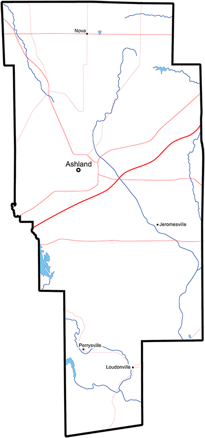 Ashland County, Ohio billboard Coverage Map