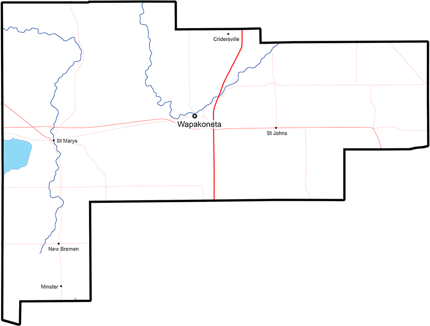 Auglaize County, Ohio billboard Coverage Map