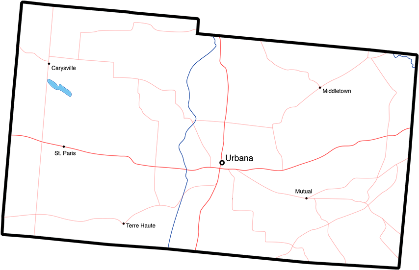 Champaign County, Ohio billboard Coverage Map