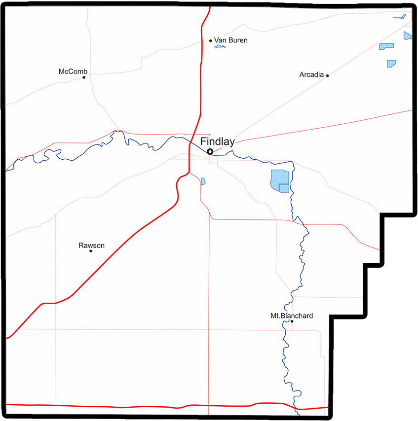 Hancock County, Ohio billboard Coverage Map