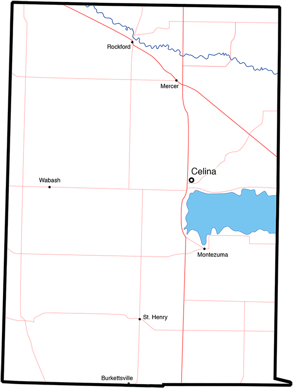 Mercer County, Ohio billboard Coverage Map