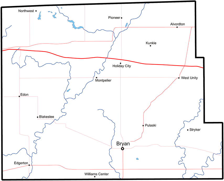 Williams County, Ohio billboard Coverage Map