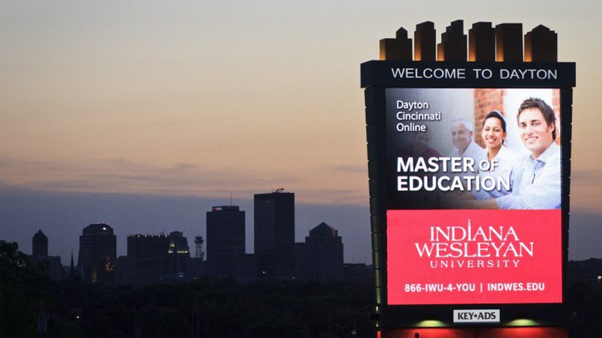dayton digital billboard displaying ads